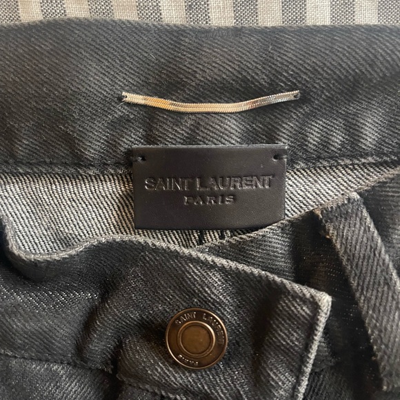 Saint Laurent 30x32 d02 M/SK-LW Waxed Denim Jeans - Picture 2 of 7